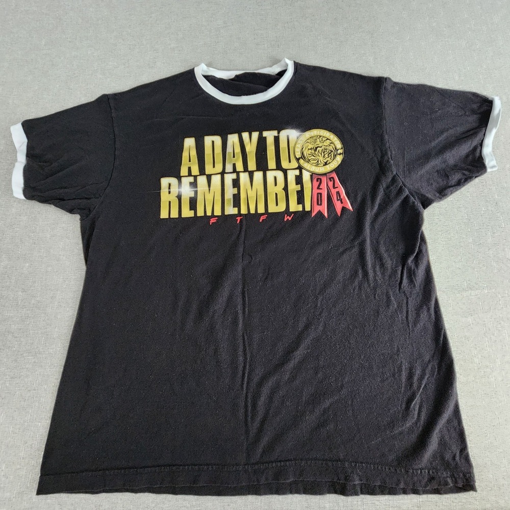 A Day To Remember Tour Shirt Mens XL FTFW Ringer Tee Pop Punk Metalcore Black